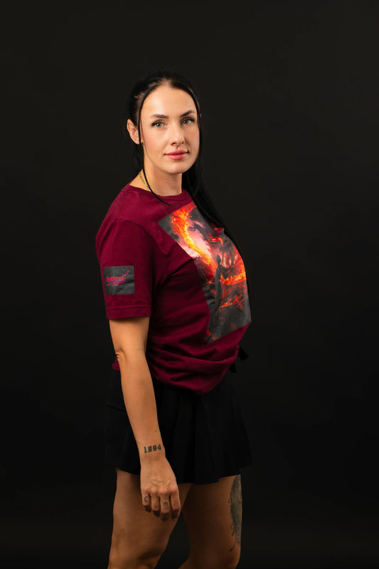 Demonfire Duel Anime T-Shirt Rot Unisex | ANIWHEARE