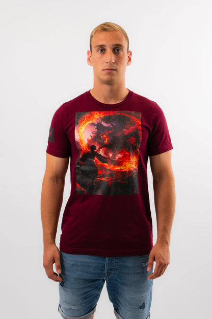 Demonfire Duel Anime T-Shirt Rot Unisex | ANIWHEARE
