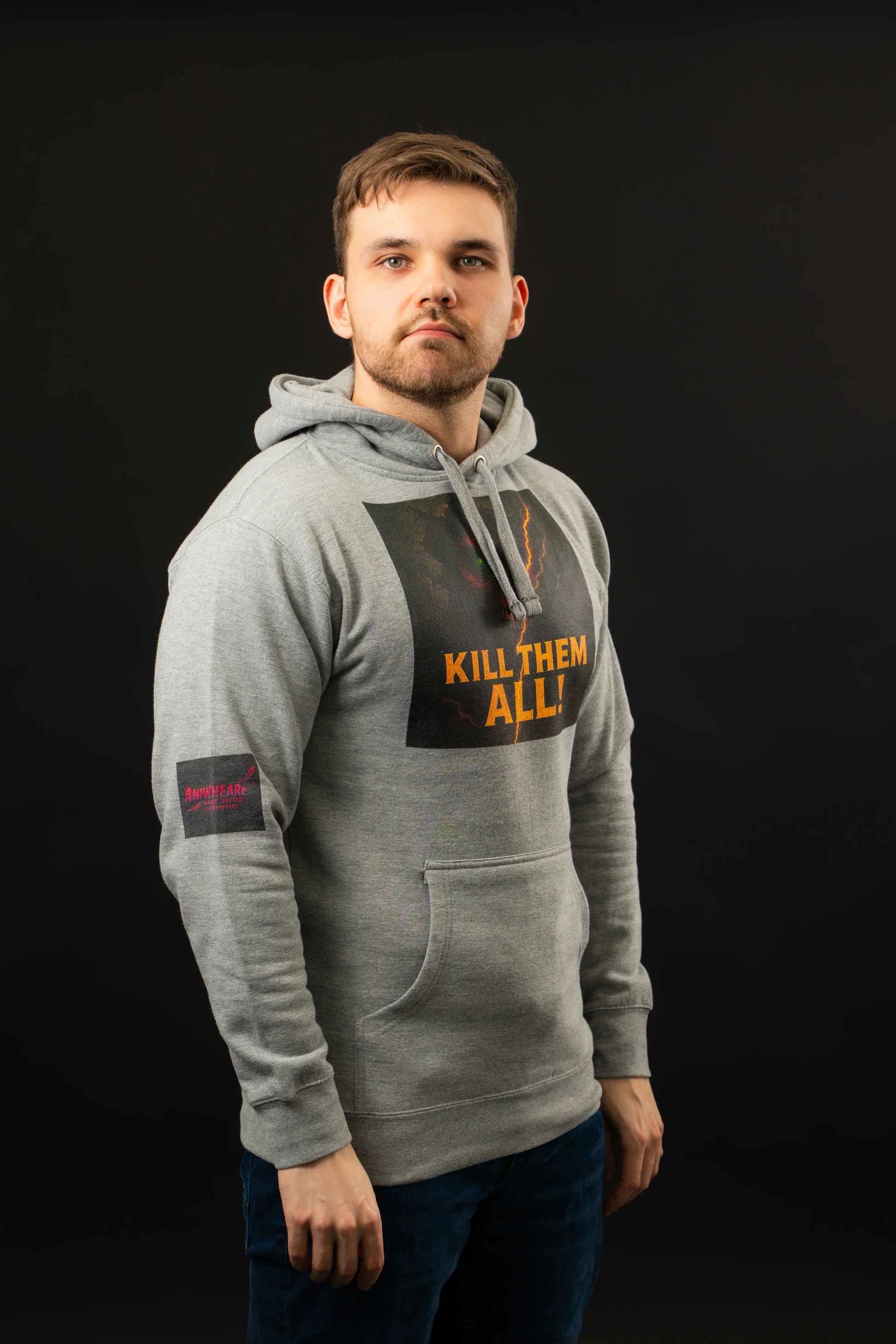 No Mercy Left Anime Hoodie Grau Unisex | ANIWHEARE